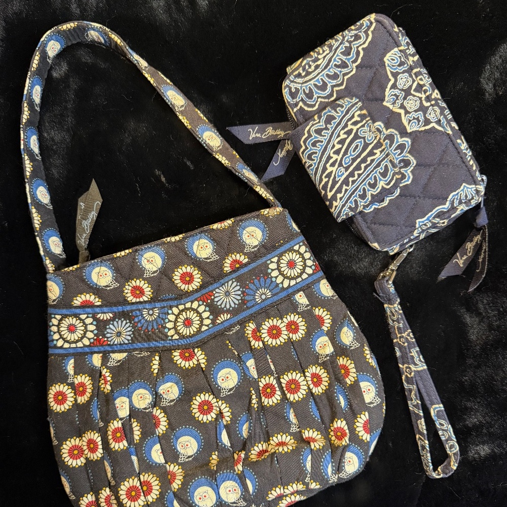 Lot of 2 Vera Bradley Accessories - 1 x handbag, 1 x wallet wristlet